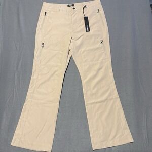 Mindin My Business Zip Detail Trousers Mens 36x34 Khaki Pants Bootcut Travel NEW